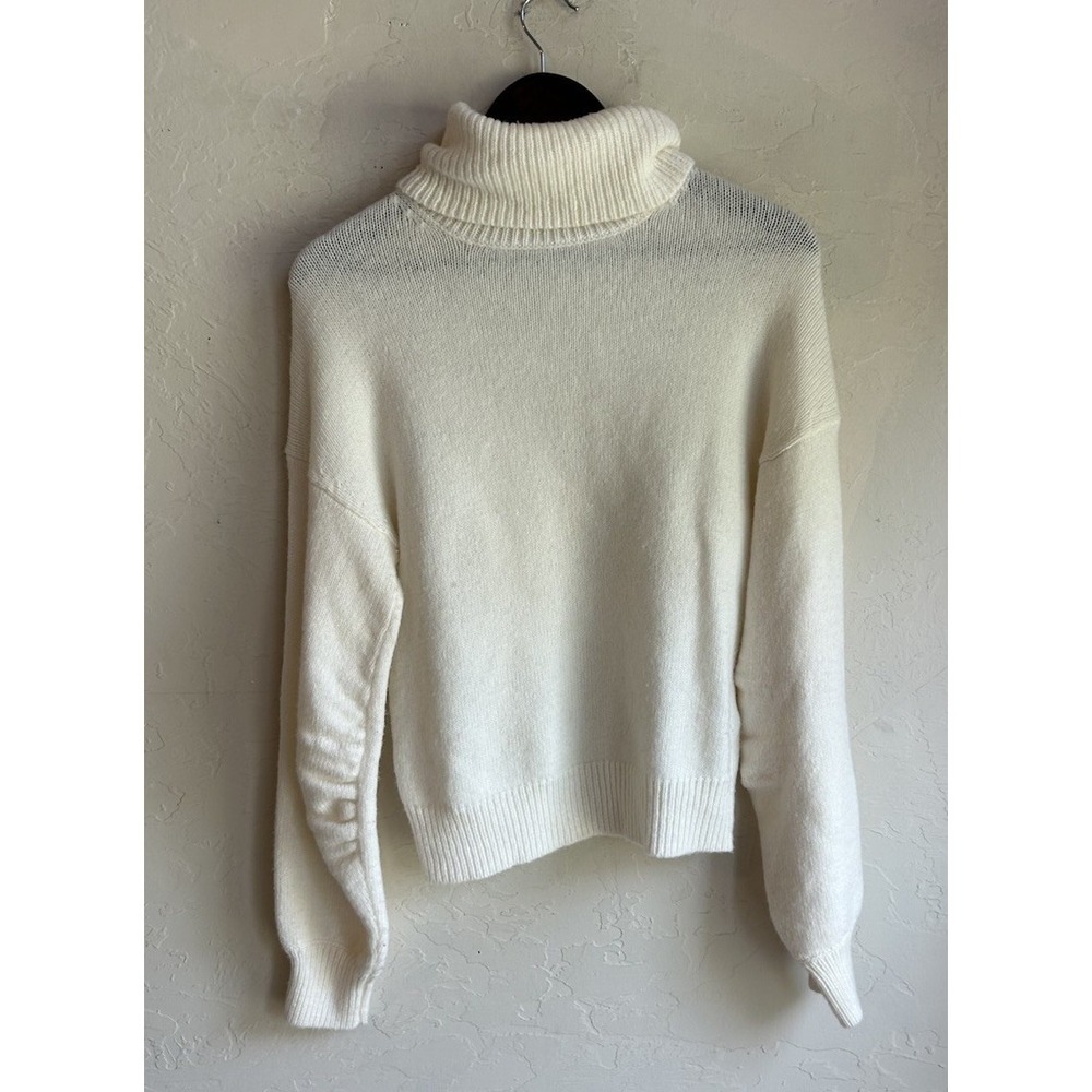 A.L.C Wool Turtleneck Sweater XS Cream Ivory Oversized Quiet Luxury Pullover